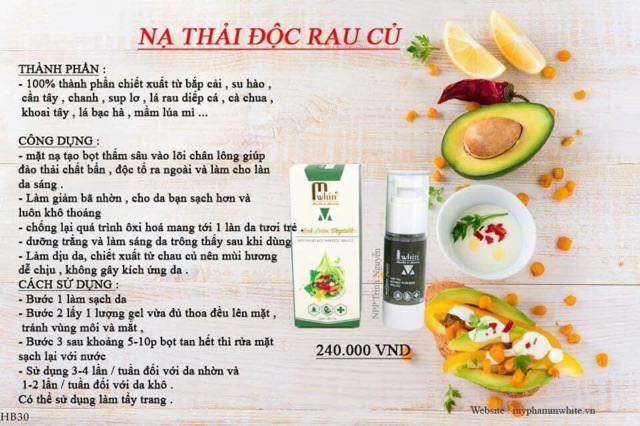 Nạ Sủi Bọt Thải Độc M white