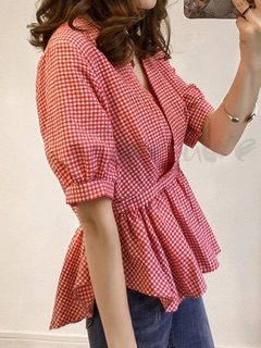 ÁO SỌC CỔ V TAY LỠ