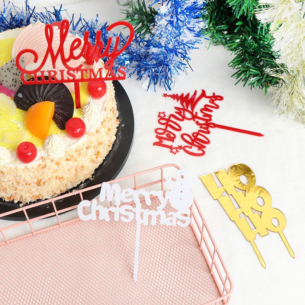 YNATURAL Que Cắm Trang Trí Bánh Chữ Merry Christmas