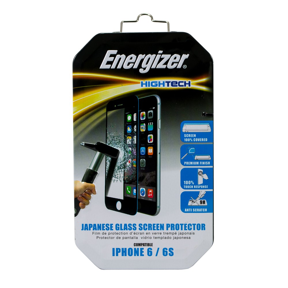 Miếng dán cường lực full viền Energizer cho iPhone 6/ 6S/ 6 Plus/6S Plus - ENHTTGPRIP6