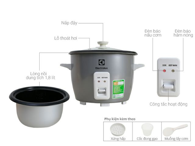 Nồi cơm điện Electroluc 1,8L | BigBuy360 - bigbuy360.vn