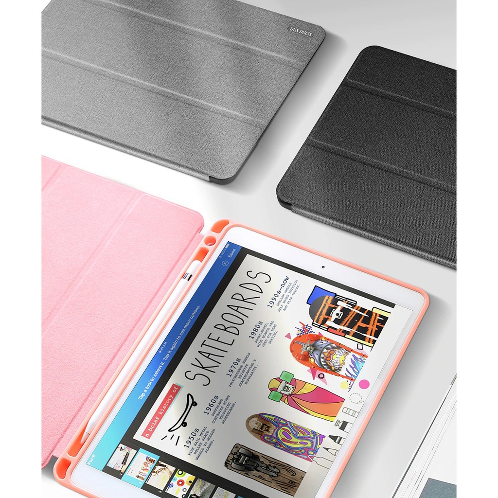 Bao da DUX DUCIS cho iPad Air 3/ Pro 10.5 inch - Mặt lưng TPU mềm, Có ngăn đựng bút