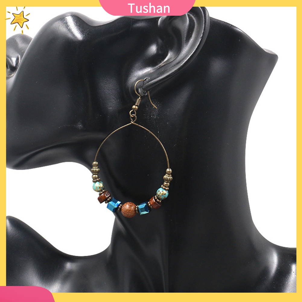 Hoa tai dáng tròn phong cách Bohemian thời trang cho nữ