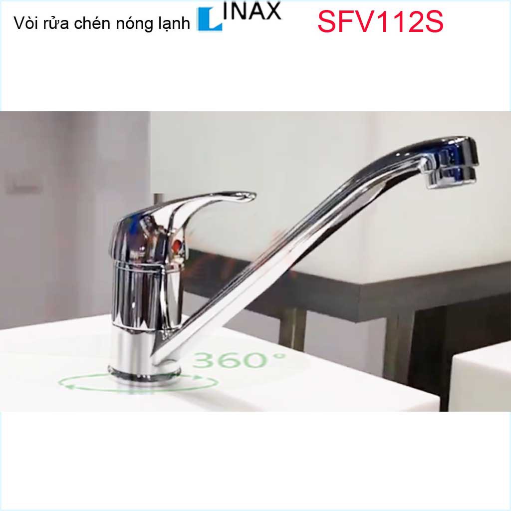 Vòi bếp nóng lạnh, vòi rửa chén bát nóng lạnh, vòi chậu Inax chính hãng Nhật Bản SFV-112S