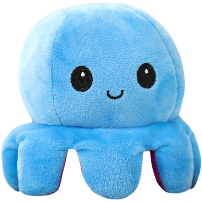 Octopus Plush Doll Decoration Soft Simulation Reversible Toy Cute Stuffed Double-sided Color Flip Doll Birthday Present