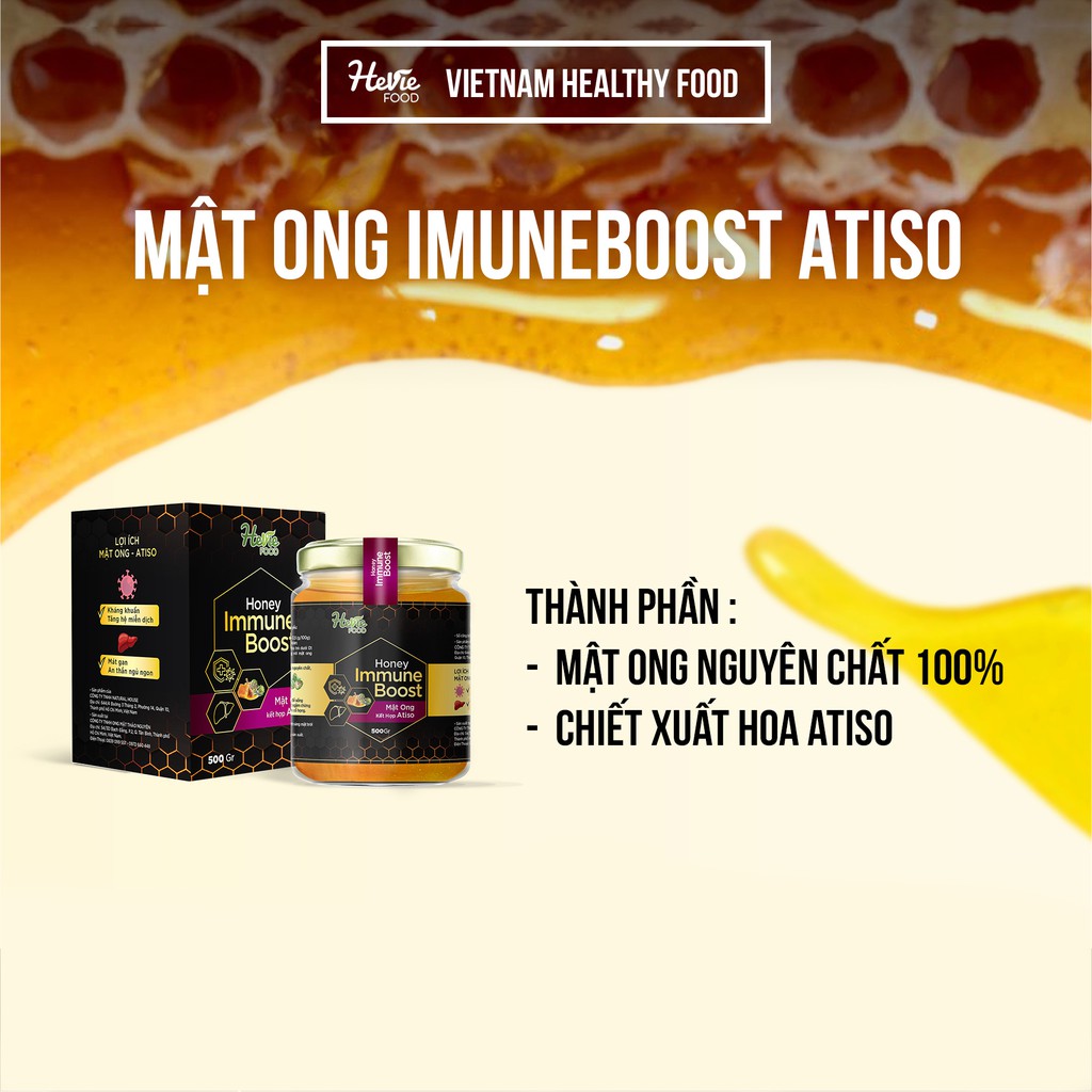 Mật ong chiết xuất Atiso 60g Immuneboost HeVieFood