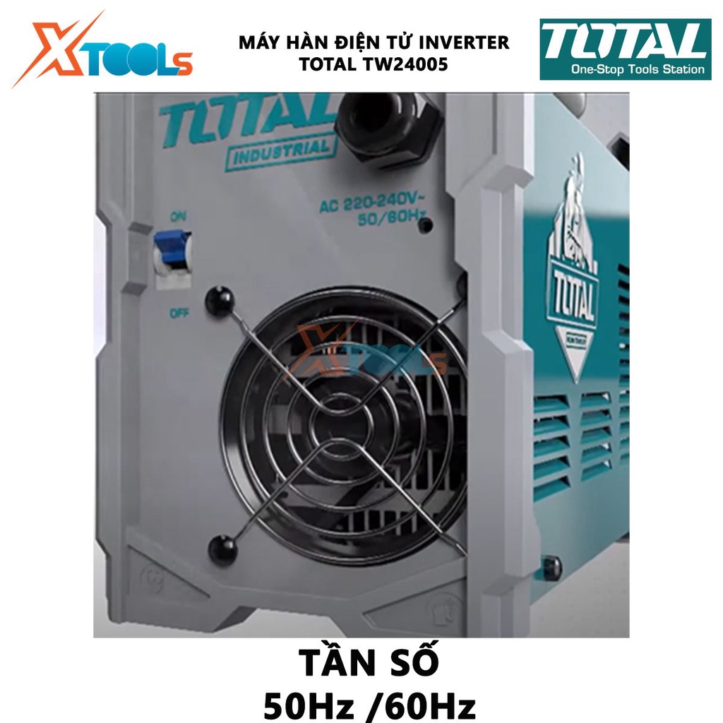 Máy hàn điện tử  TOTAL TW24005 Máy hàn điện tử Inverter MMA Nguồn vào 27 kVA  Dòng điện: 20-400A  Điện cực hàn Ø1.6-6.0m