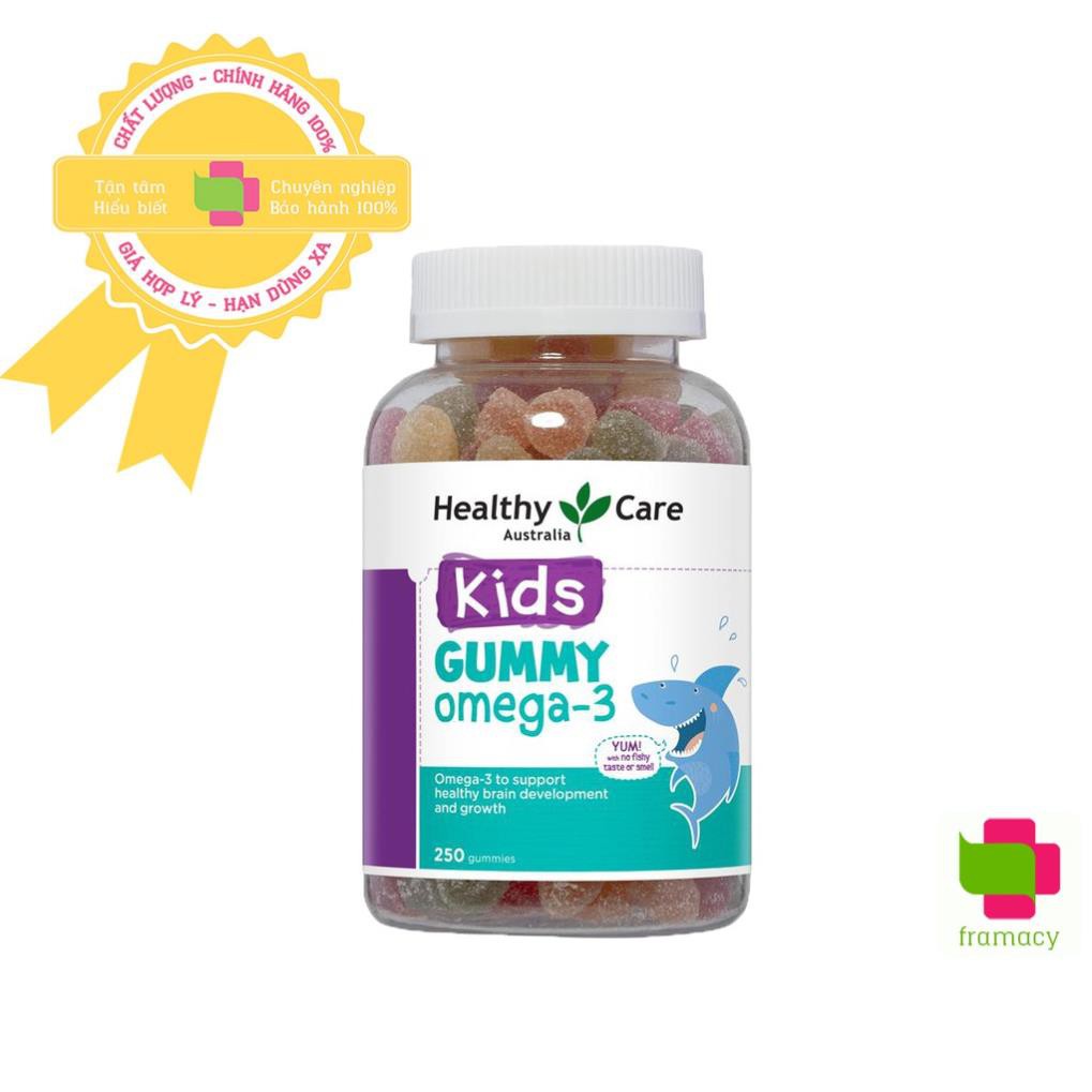 Kẹo dẻo Healthy Care Kids Gummy Omega 3, Úc (250 viên) bổ sung omega-3 cho trẻ 2 tuổi trở lên