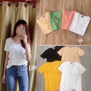 Áo thun cổ tim phom vừa
