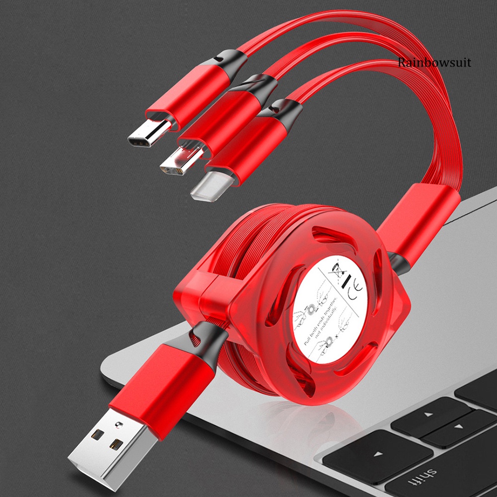 Dây Cáp Sạc RB Mini 3 Trong 1 Cho iPhone Type-C Android Micro USB