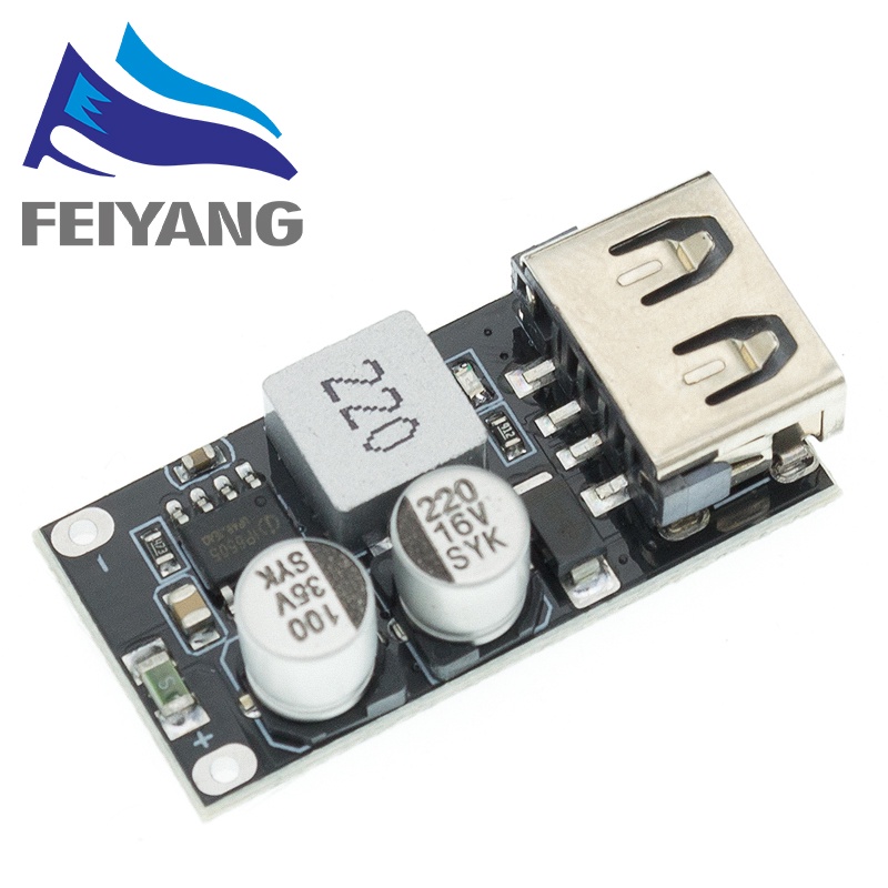 Mô Đun Hạ Áp QC3.0 QC2.0 USB DC-DC 6-32V 9V 12V 24V Sang 5V