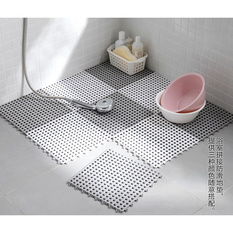 Thảm chống trơn trượt nhà tắm size 30x30cm tiện dụng, Tấm thảm nhựa lót sàn nhà tắm kháng khuẩn chống trượt