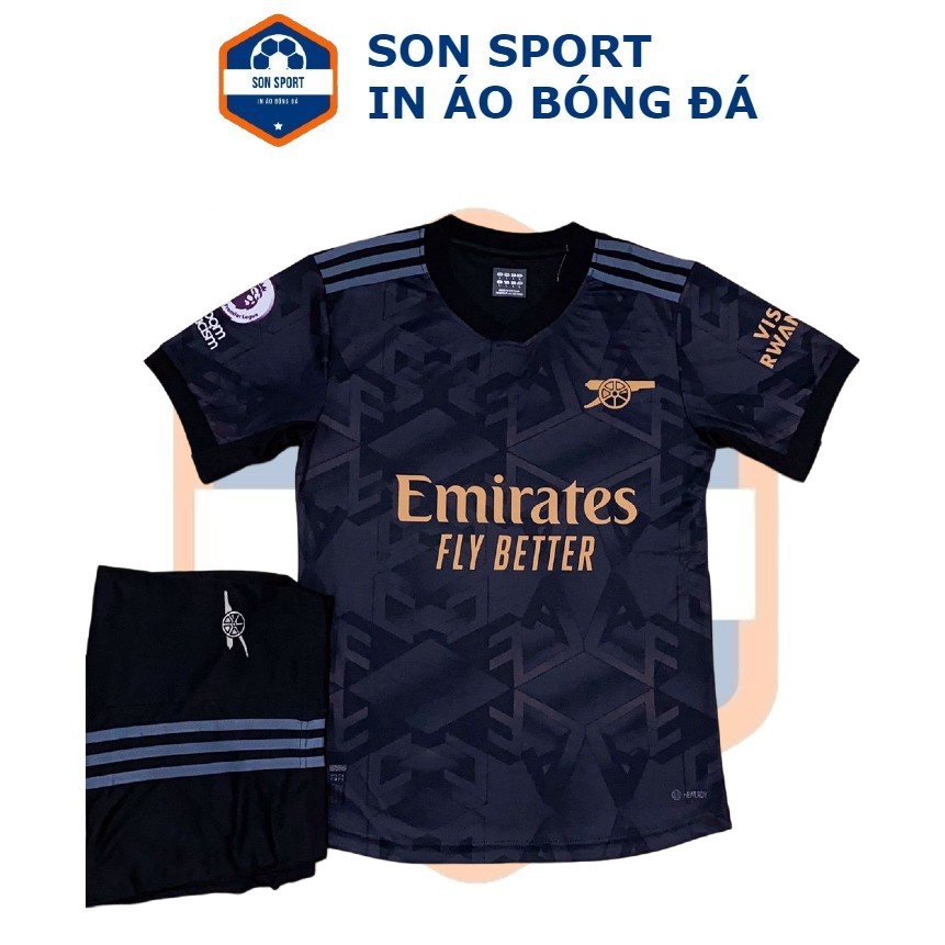 Bộ Quần Áo Bóng Đá Mè Thái CLB Arsenal Đen
