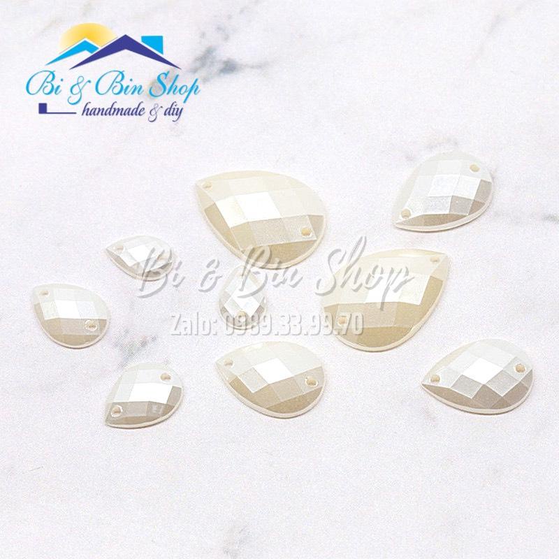 Đá Kết Giọt Nước Màu Trắng Sữa Đính Kết Trang Phục, Làm Vương Miện, Phụ Kiện Thời Trang