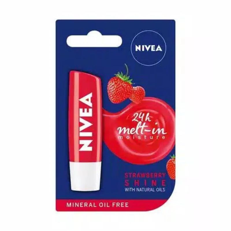 (hàng Mới Về) Son Dưỡng Môi Chiết Xuất Dâu Tây Nivea 4.8 Gr