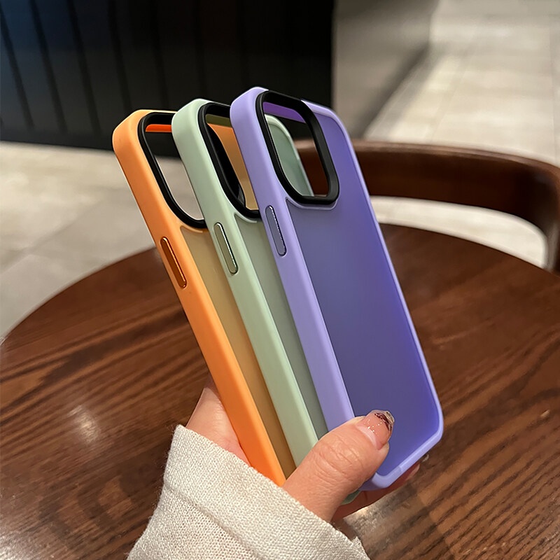 Ốp Điện Thoại Nhựa Cứng Trong Suốt Bề Mặt Nhám Mờ Cho iPhone 14 13 12 11 Pro Max
