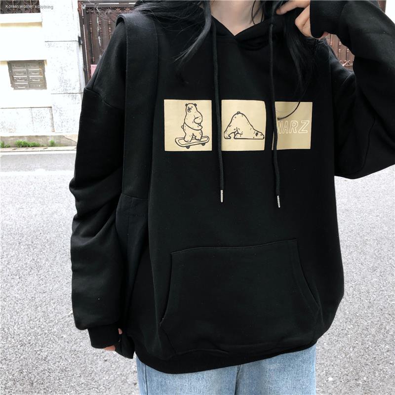 Áo Hoodie In Hình Hoạt Hình Xinh Xắn Cho Nữ