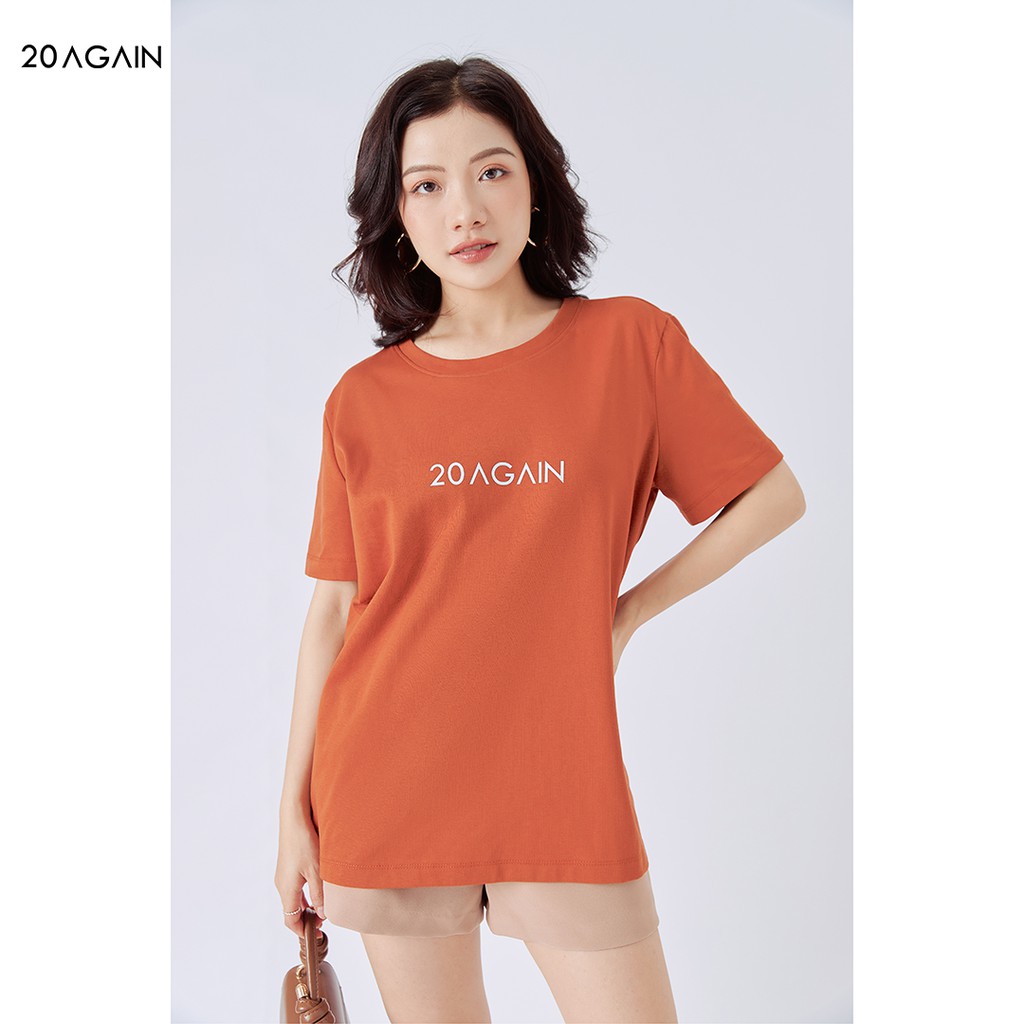 [Mã WABRAG442 giảm 12% đơn 250K] Áo phông nữ ngắn tay cổ tròn in chữ 20AGAIN, cotton co giãn freesize ATA2068