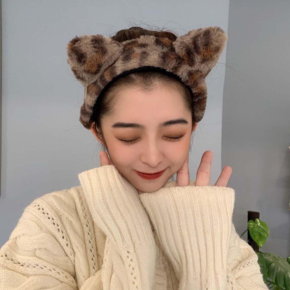 TWINKLE Băng Đô Tai Mèo Họa Tiết Da Báo Xinh Xắn Cho Nữ