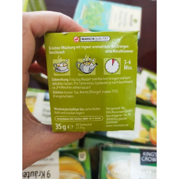 Trà Xanh Cam Gừng King's Crown của Đức