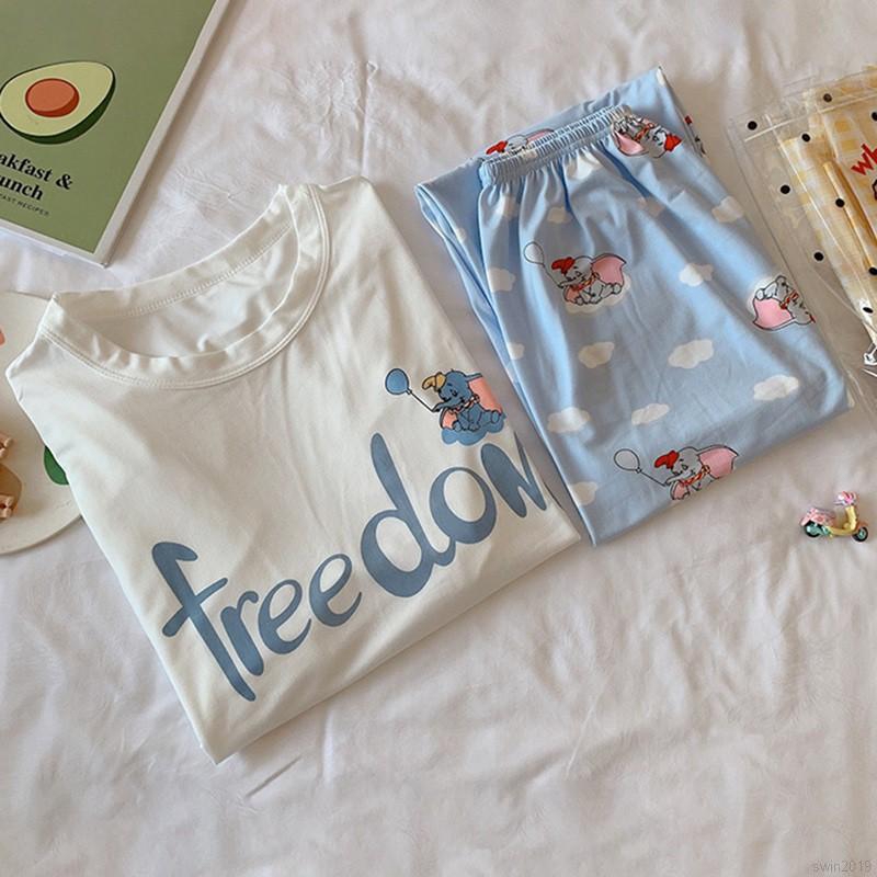 Set Đồ Bộ Ngắn In Họa Tiết Hoạt Hình Dễ Thương Cho Nữ | BigBuy360 - bigbuy360.vn