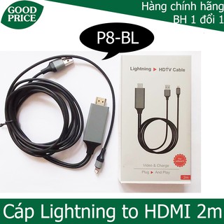 Cáp mhl lightning to hdmi cho iphone ipad - fullhd 1080p dài 2m - đen
