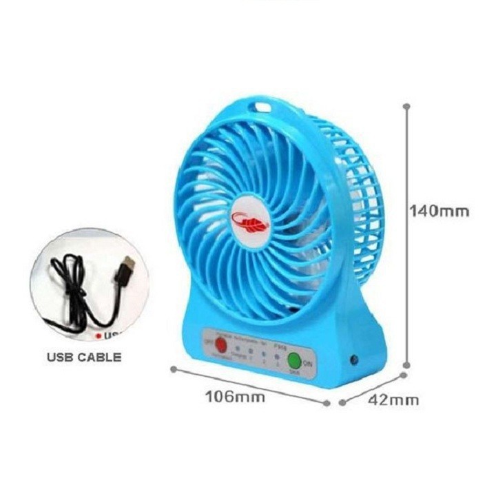 Quạt điều hòa Quạt mini fan xài pin sạc tích điện có đèn