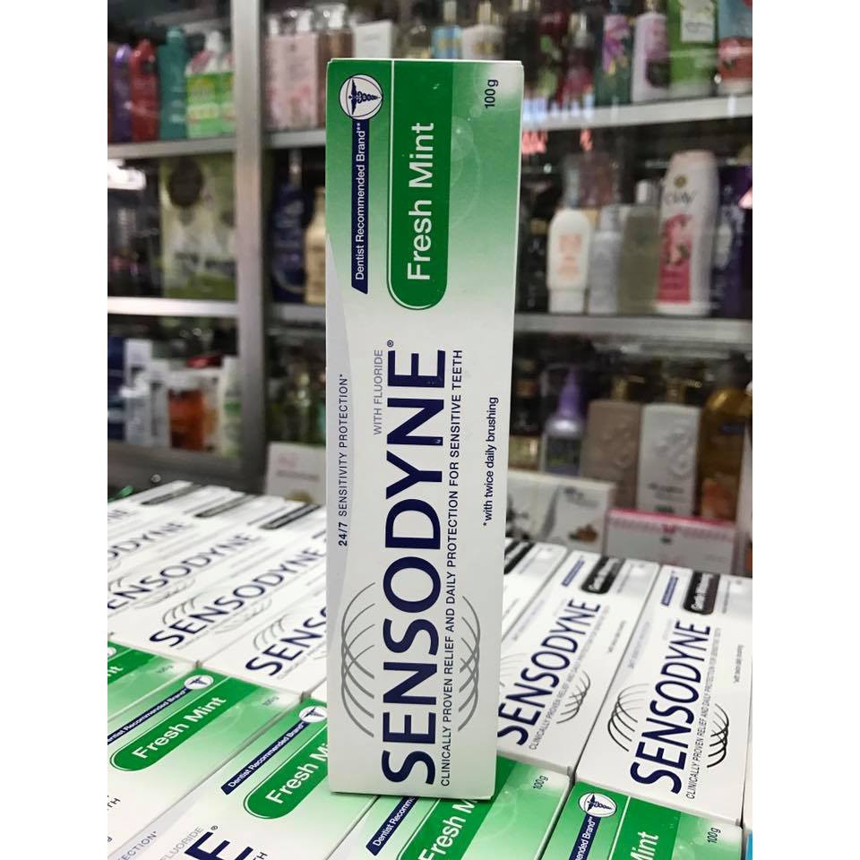 Kem đánh răng Sensodyne ⚡Chính Hãng⚡ Fresh Mint và Cool Gel , bạc hà thơm mát , giúp giảm ê buốt 100gr