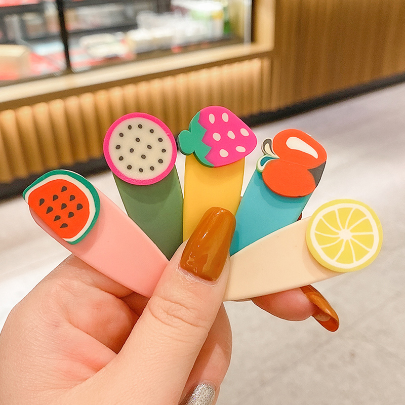 Set 5 cái kẹp tóc màu kẹo phong cách trái cây thời trang Hàn Quốc cho bé