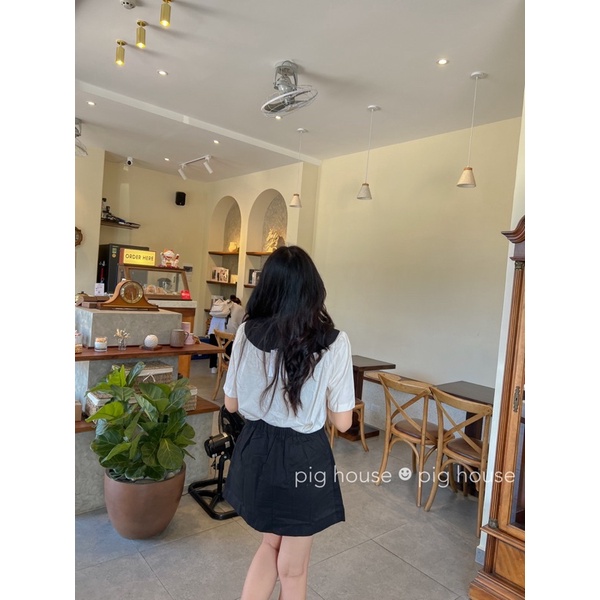 Chân váy vạt chéo lưng thun chất kaki dày dặn có quần trong ( Ảnh thật )