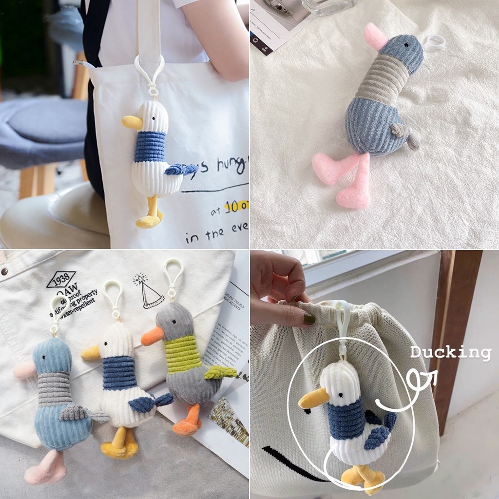 Móc khóa hình chú vịt nhồi bông dễ thương cho nữ