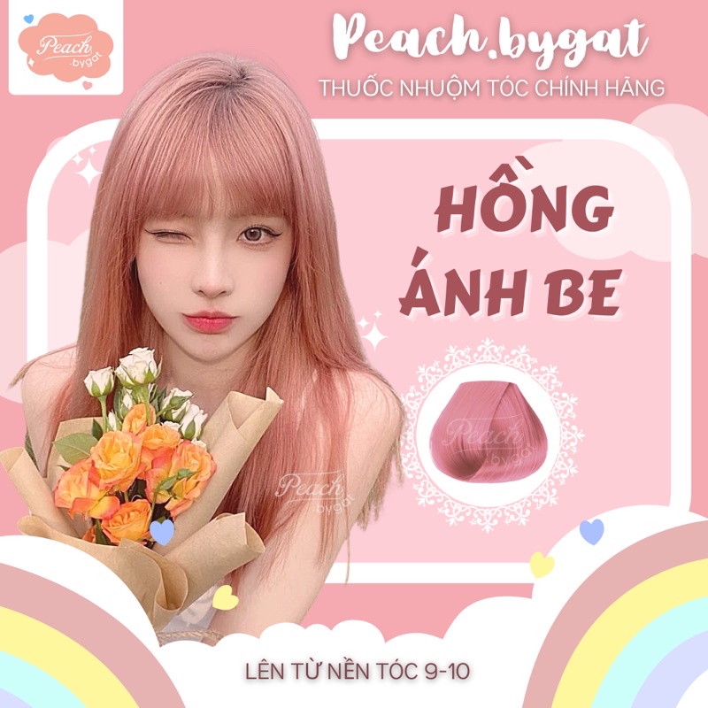 Thuốc nhuộm tóc HỒNG ÁNH BE cần dùng thuốc tẩy tóc của Peach.bygat