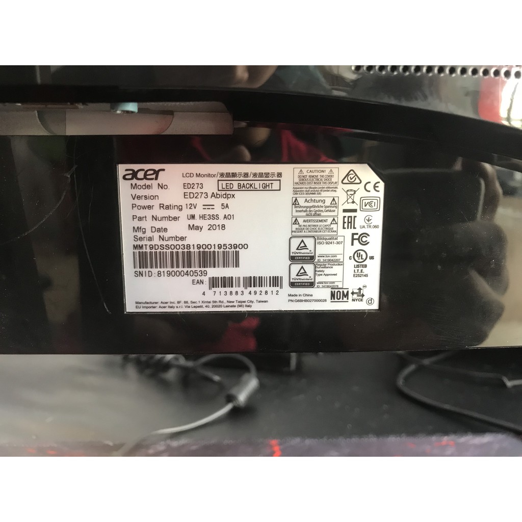 màn hình ACER ED273 27" cong 144Hz / Full HD | BigBuy360 - bigbuy360.vn