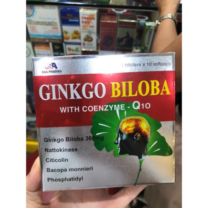 Viên bổ não Ginkgo Biloba Q10 đỏ (hộp 100 viên)