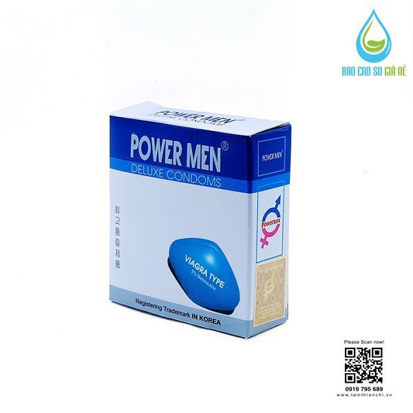 [SALE] [Chính Hãng] Bao cao su Powermen Viagra siêu mỏng kéo dài Hộp 3 cái