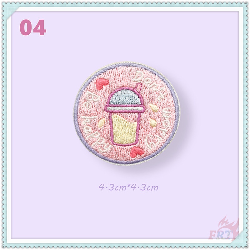 ☸ Nhãn Dán Tự Dính Hình Cô Gái Hoạt Hình - Trà Sữa / Mèo / Thỏ / Chó / Dấu Chân / Khinh Khí Cầu ☸ 1 Miếng Dán Ủi Trang Trí Quần Áo Hình Ngộ Nghĩnh