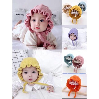 [HÀNG MỚI] MŨ LEN TAI BÈO CÓ DÂY BUỘC CHO BÉ TRAI BÉ GÁI TỪ 3 THÁNG - 3 TUỔI