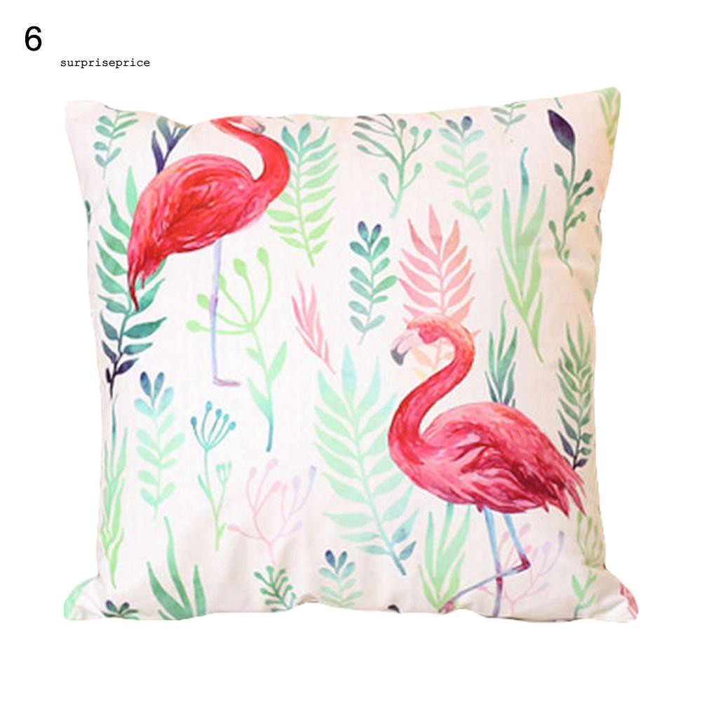 Áo gối khổ vuông 45cm X 45cm in họa tiết chim hồng hạc trang nhã