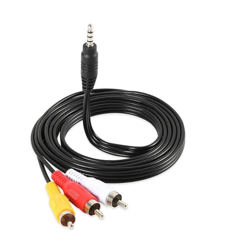Dây Av 1 Đầu 3.5mm Ra 3 Đầu Hoa Sen Cho Tivi Box Kết Nối Tv Đời Cũ