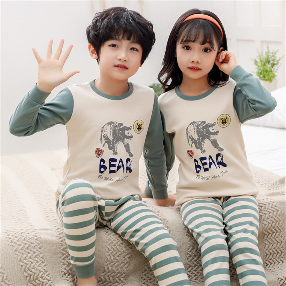 Bộ Pijama 100% Cotton Họa Tiết Hoạt Hình Cho Bé Trai