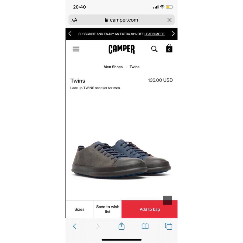 Giày Camper Twins chính hãng