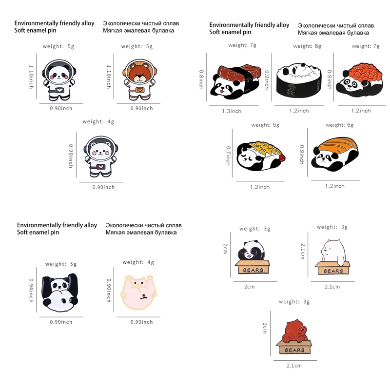 Trâm Cài Áo Hình Gấu Trúc Hoạt Hình Tráng Men Dễ Thương 18 Kiểu Dáng Làm Quà Tặng Cho Bạn Bè