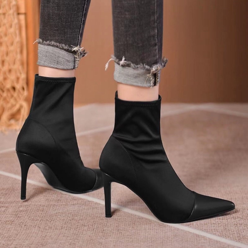 Boots satin gót nhỏ ZR