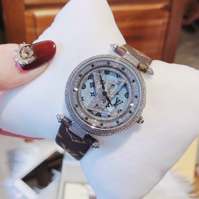 Đồng hồ nữ LV đính đá cao cấp, hàng full box, thẻ bảo hành 12 tháng - Dongho.lv