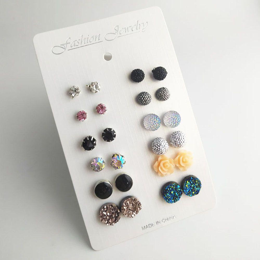 Bông Tai Hình Tròn Đính Hoa Dễ Thương Ngọt Ngào|Trang Sức Vòng Cổ