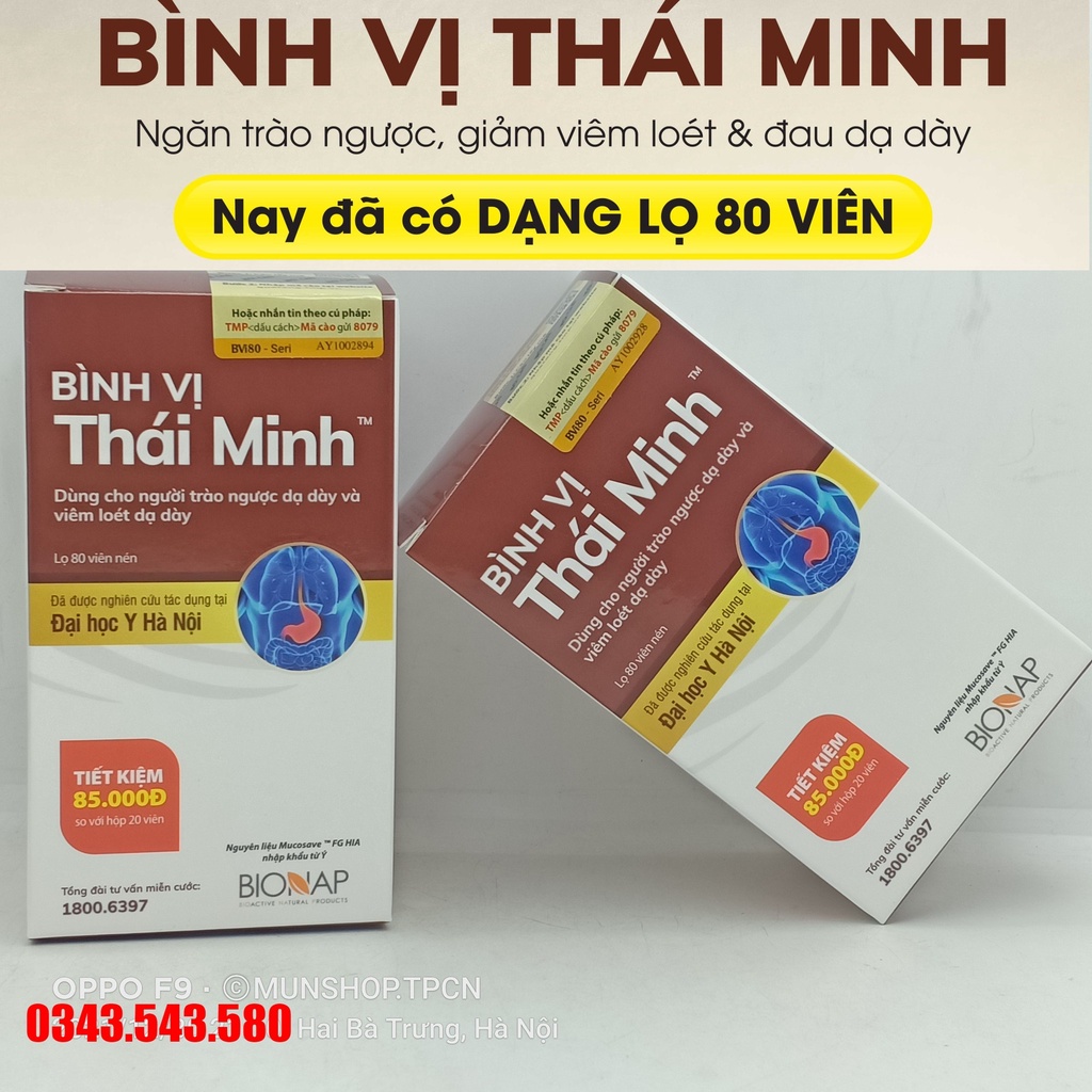 Bình Vị Thái Minh dạng lọ 80 viên ( tích điểm mua 3 lọ tặng 2 hộp)