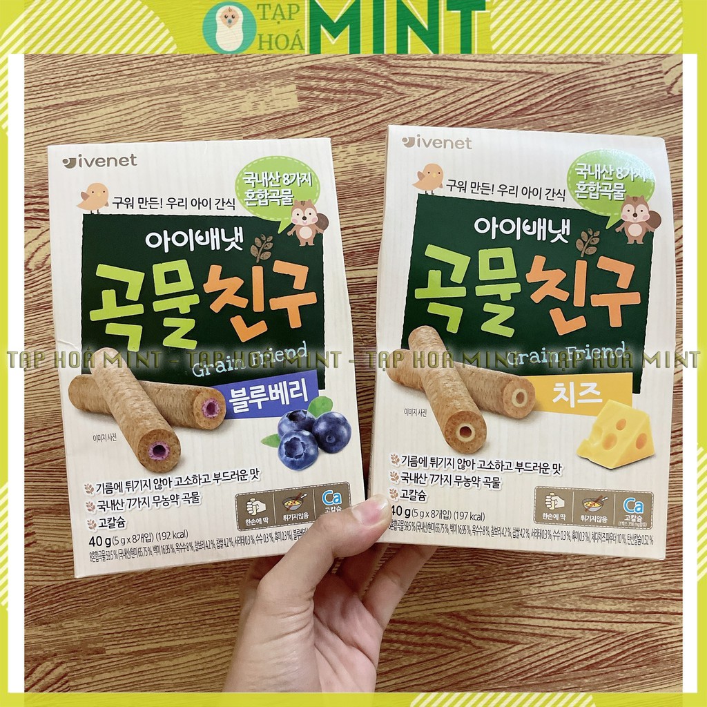 Bánh ngũ cốc hữu cơ Ivenet Hàn Quốc bổ sung canxi, bánh cho bé ăn dặm 9 tháng - Tạp hoá mint