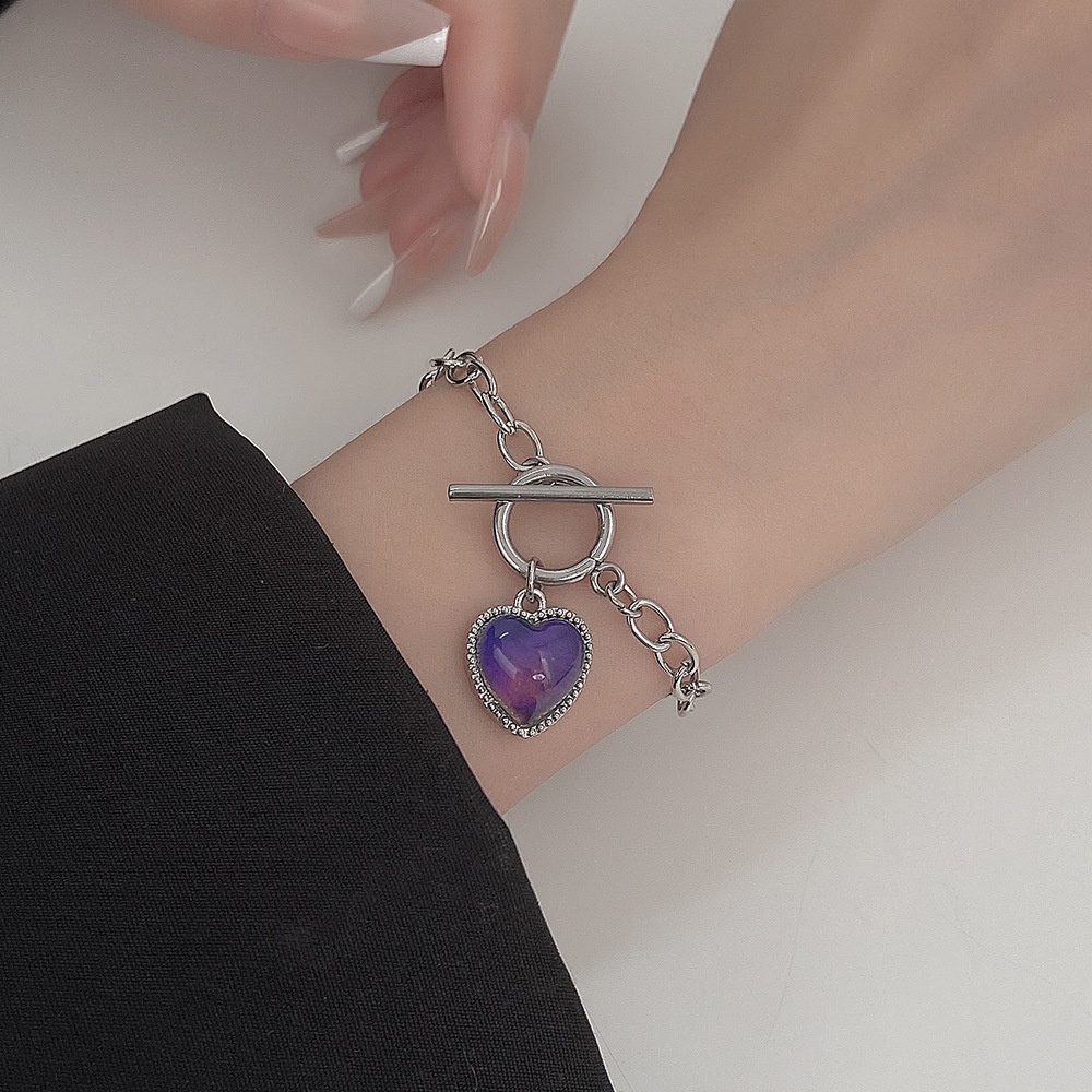 Vòng Tay Mặt Trái Tim Đổi Màu Theo Nhiệt Độ Thời Trang Cho Nữ