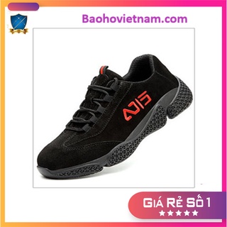 Giày da bảo hộ lao động dáng thể thao siêu đàn hồi 1113 Đen Chống đinh,Chống dầu trơn trượt,nước