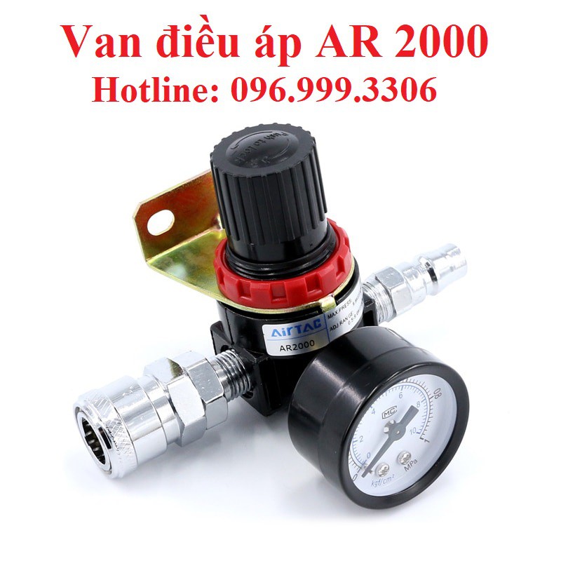 Bộ van điều chỉnh áp suất AR2000 ren 13mm có kèm đồng hồ giá sỉ